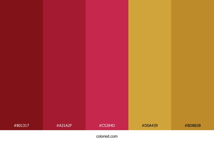 Maroon and Antique Gold Color Palette