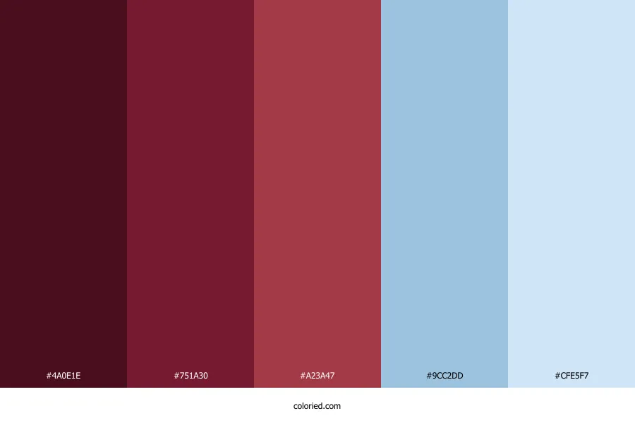 Maroon and Light Blue Color Palette