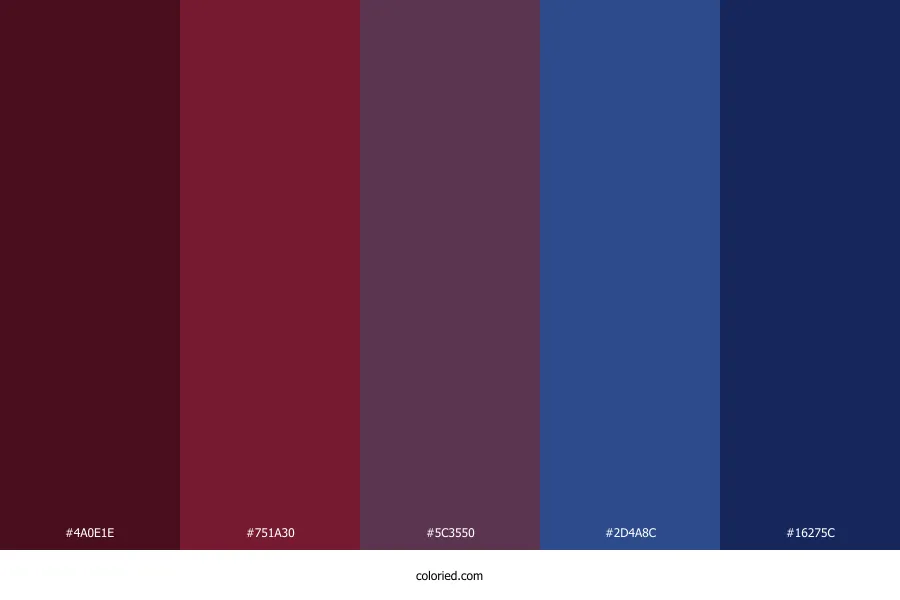 Maroon Blue Color Palette