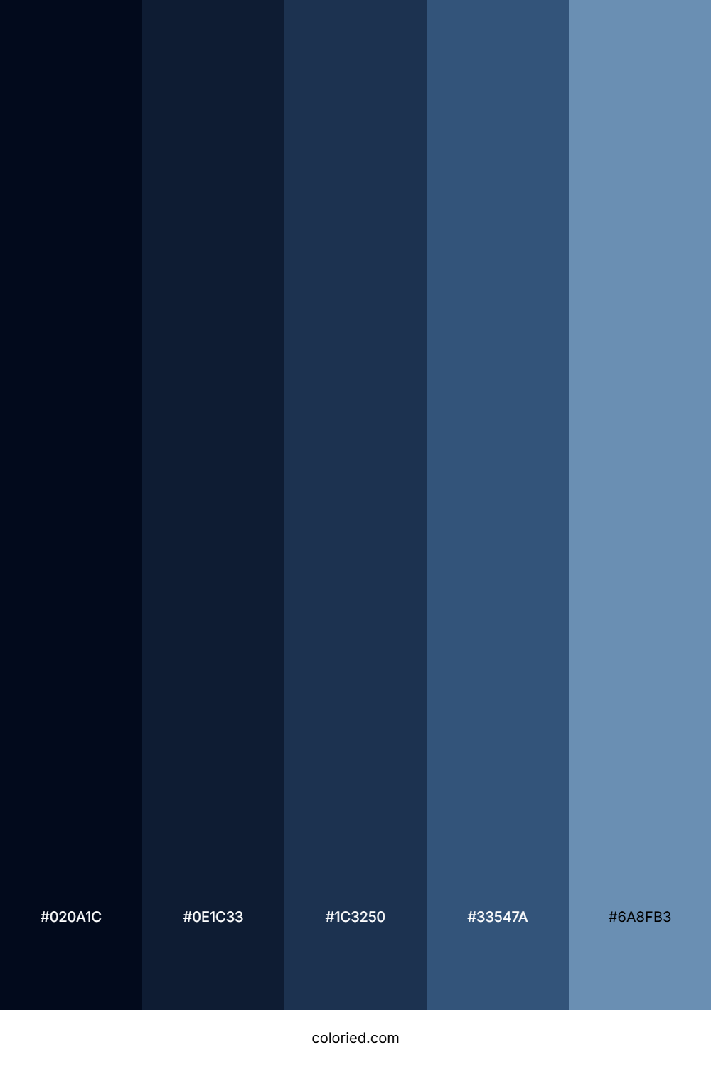 Matte Navy Blue Color Palette