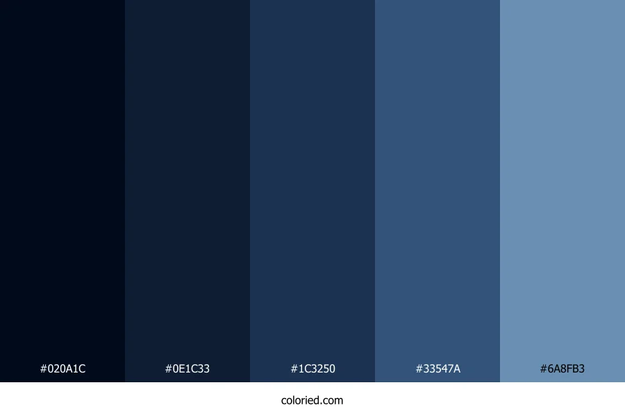 Matte Navy Blue Color Palette