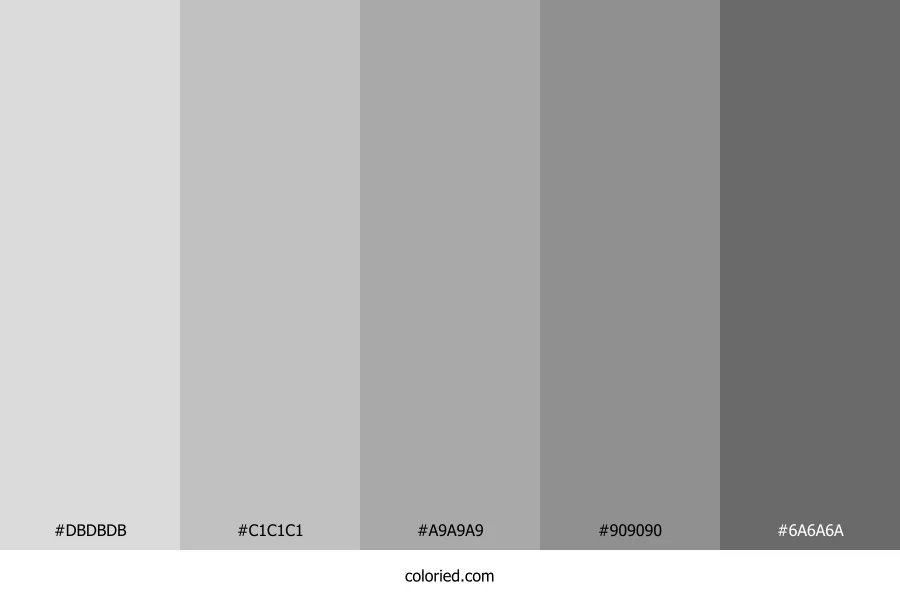 Metallic Silver Gradient Color Palette