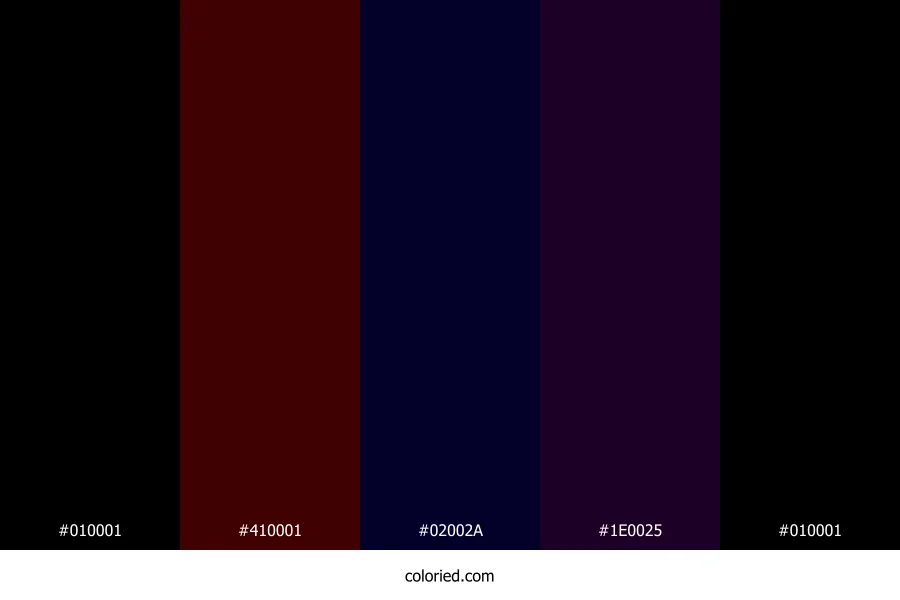 Midnight Black and Deep Violet Color Palette
