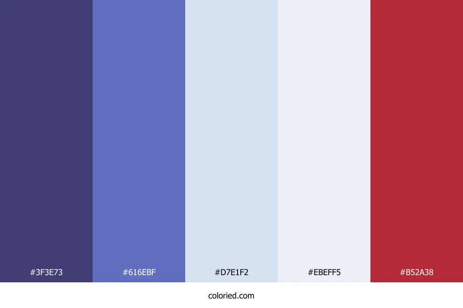 Midnight Blue and Crimson Color Palette