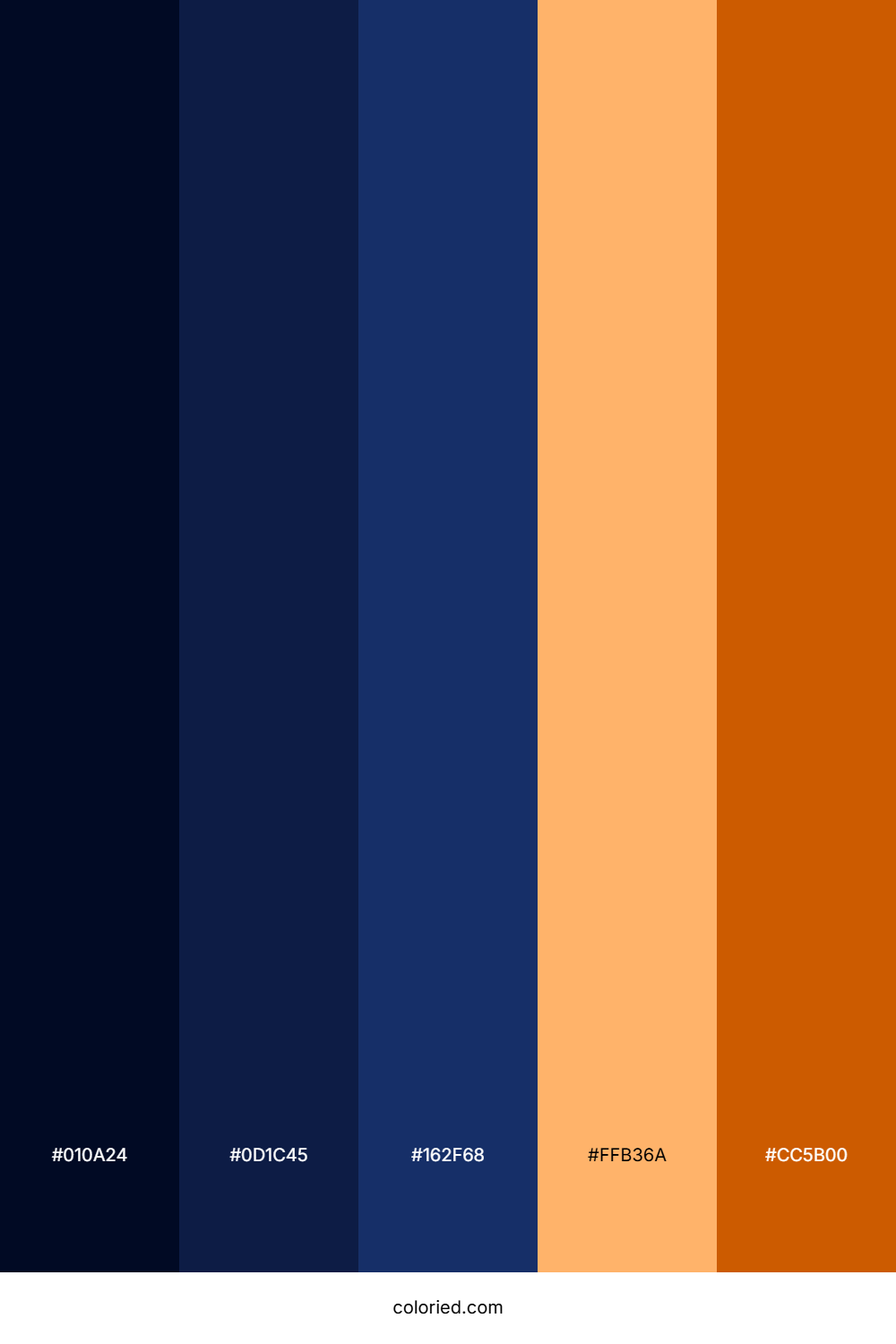 Midnight Blue and Orange Color Palette