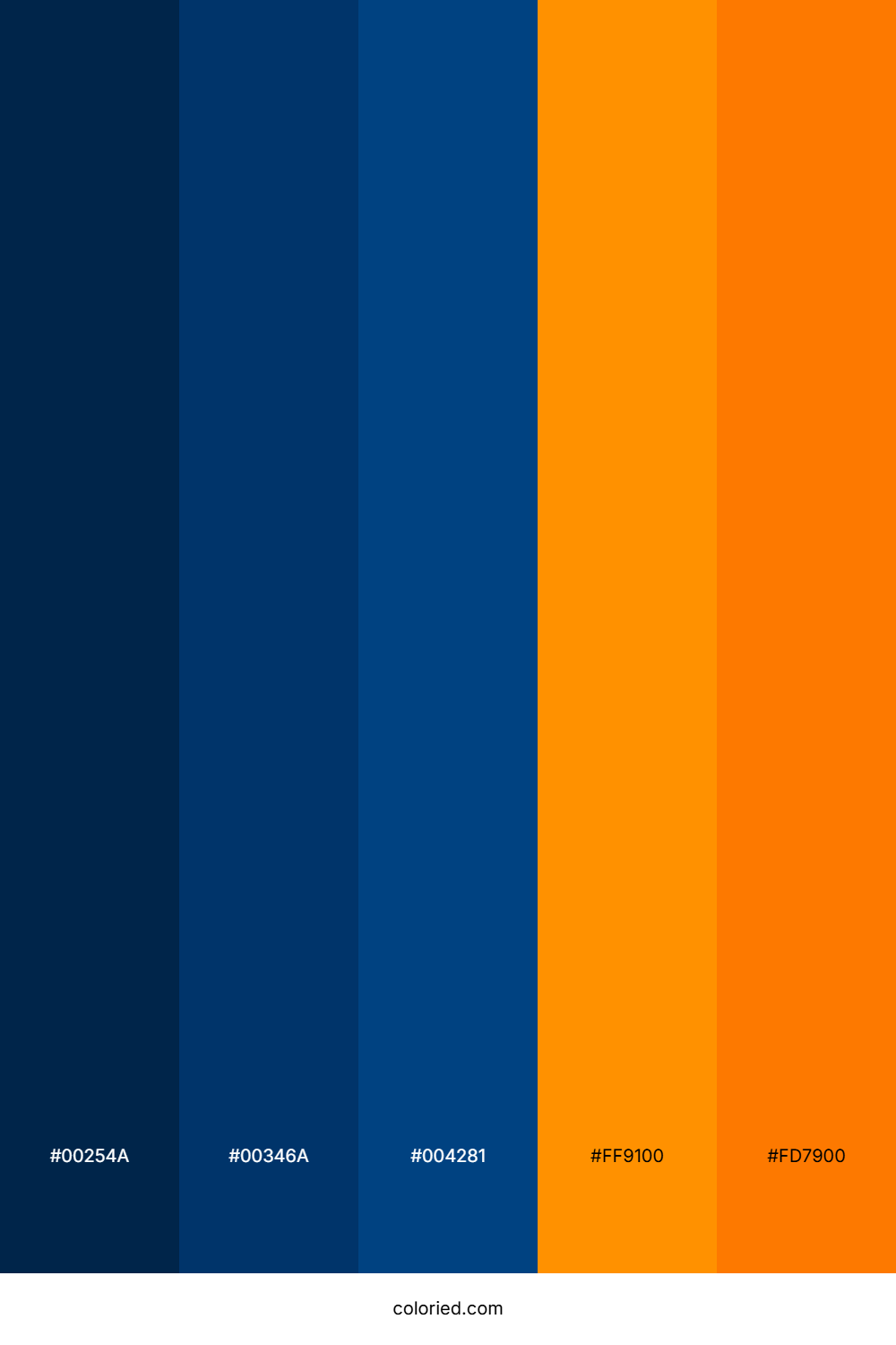 Midnight Blue And Sunset Orange Color Palette