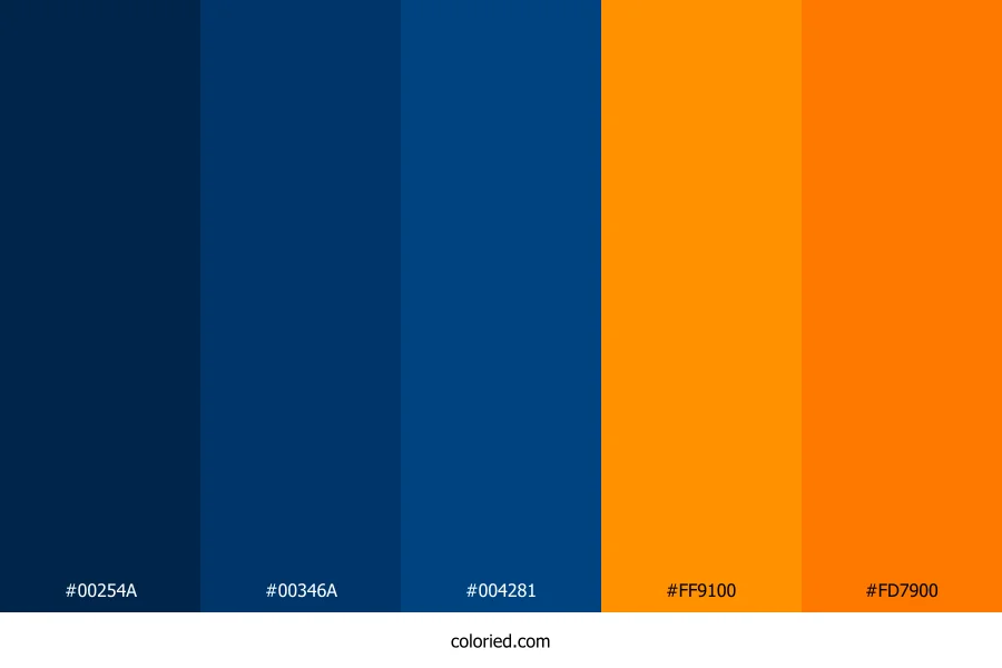 Midnight Blue and Sunset Orange Color Palette