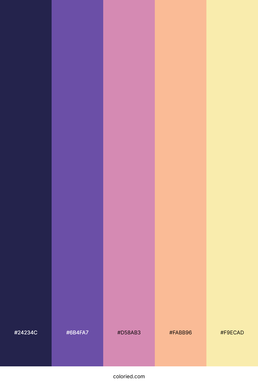 Midnight Lavender Peach Color Palette