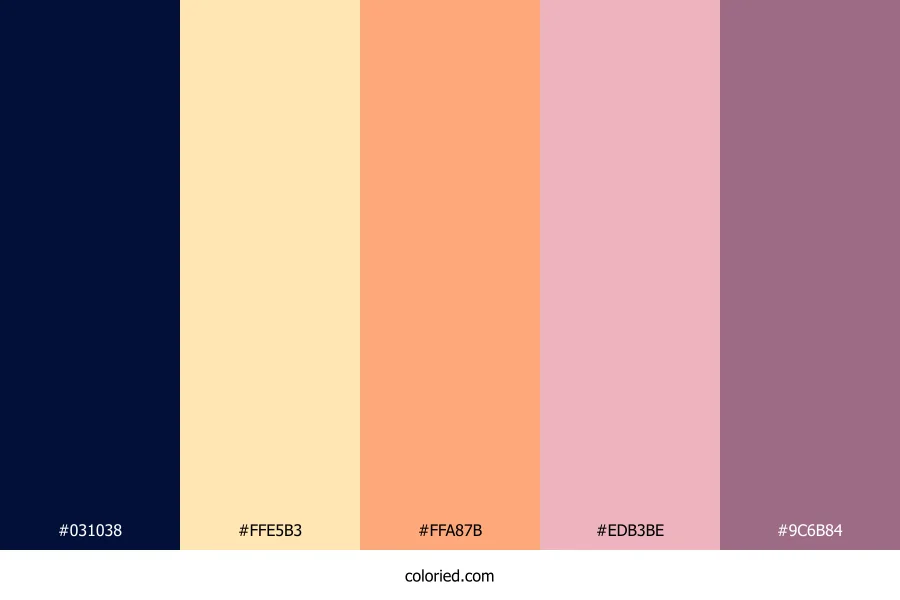 Midnight Peach Glow Color Palette
