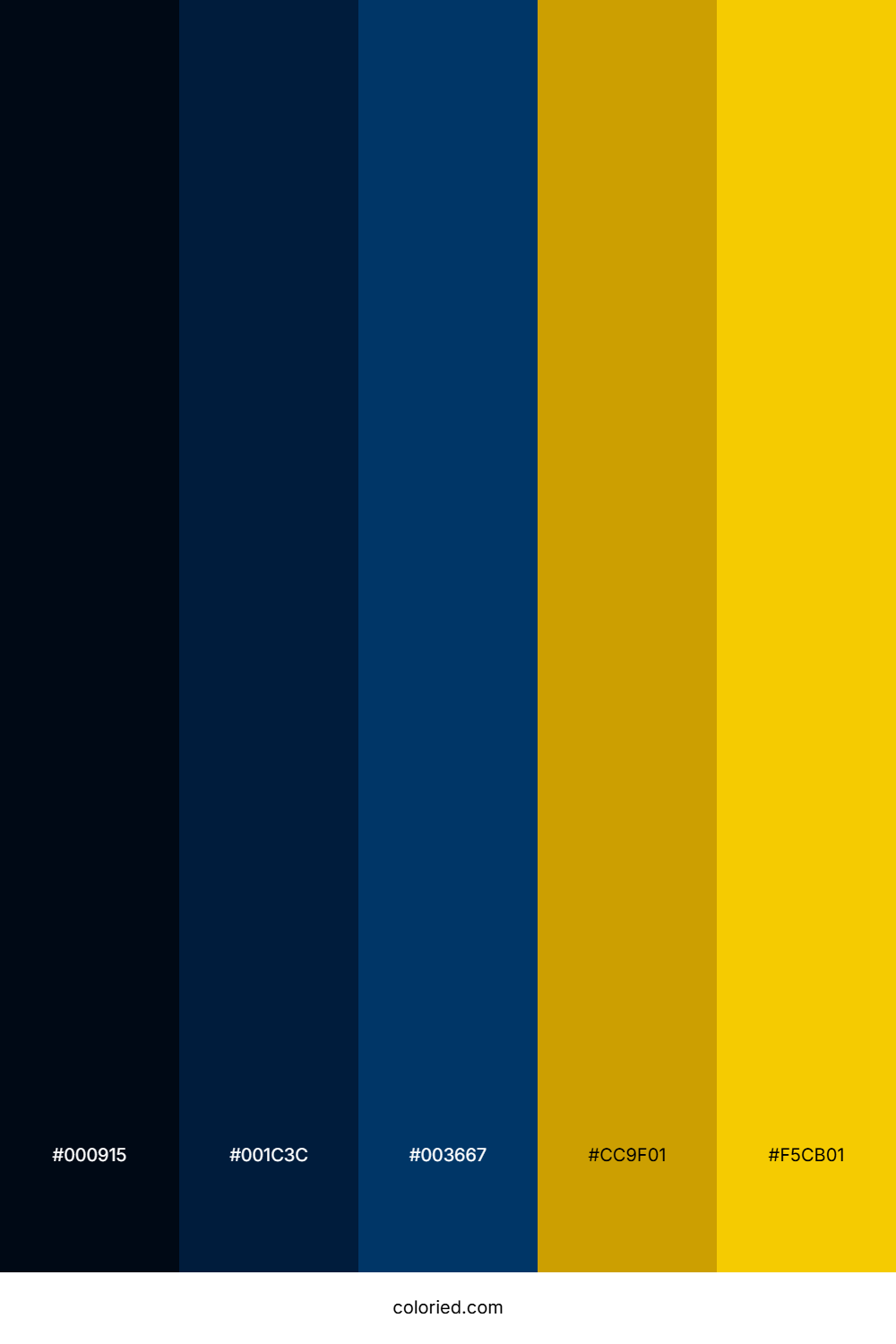 Midnight Tide Gold Color Palette