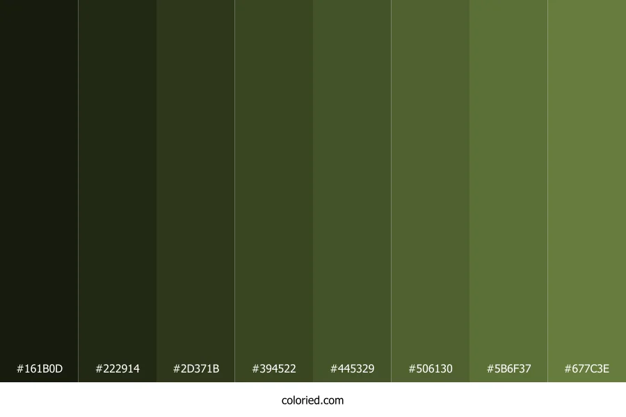 Military Green Color Shades