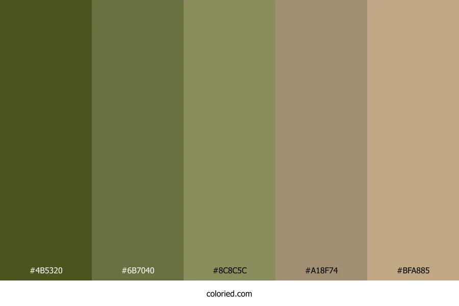 Military Olive and Brown Color Palette