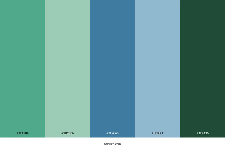 Mint and Blue Color Palette