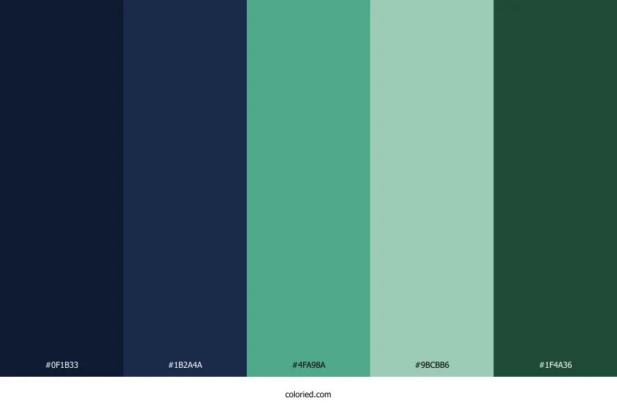 Mint and Navy Blue Color Palette