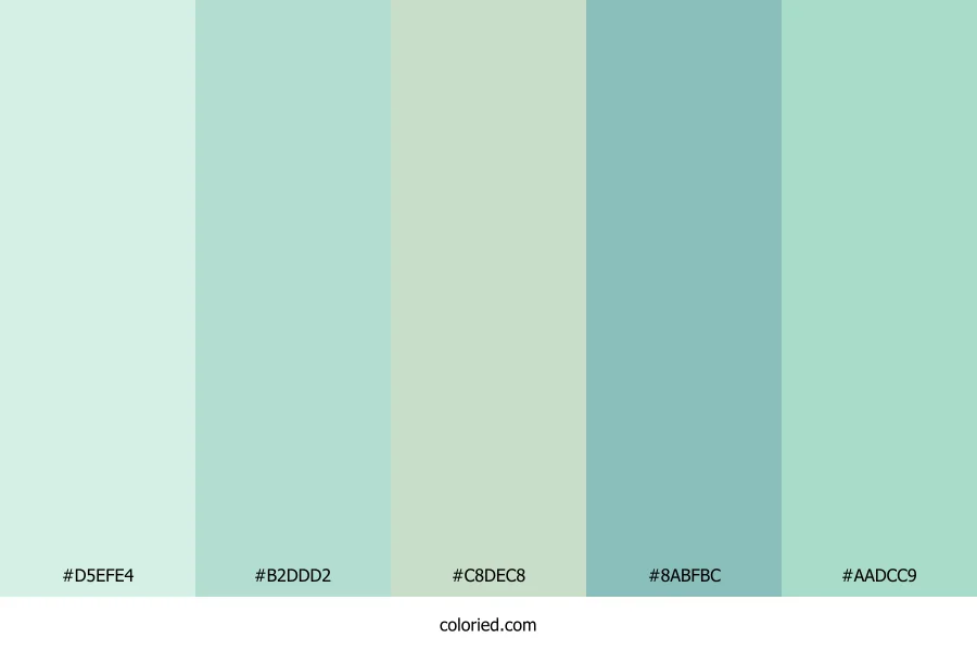 Mint and Seafoam Green Color Palette