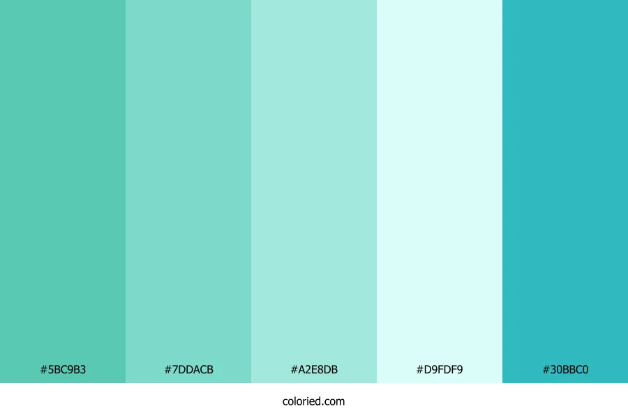 Mint Blue and Aqua Color Palette