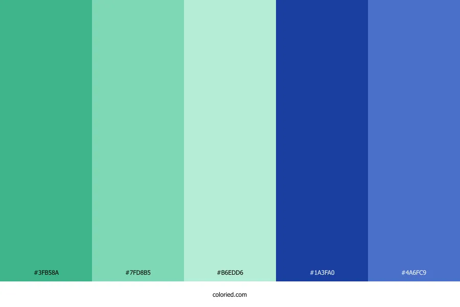 Mint Green and Blue Color Palette