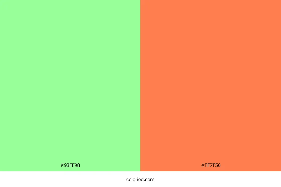 Mint Green and Coral Dress Combination