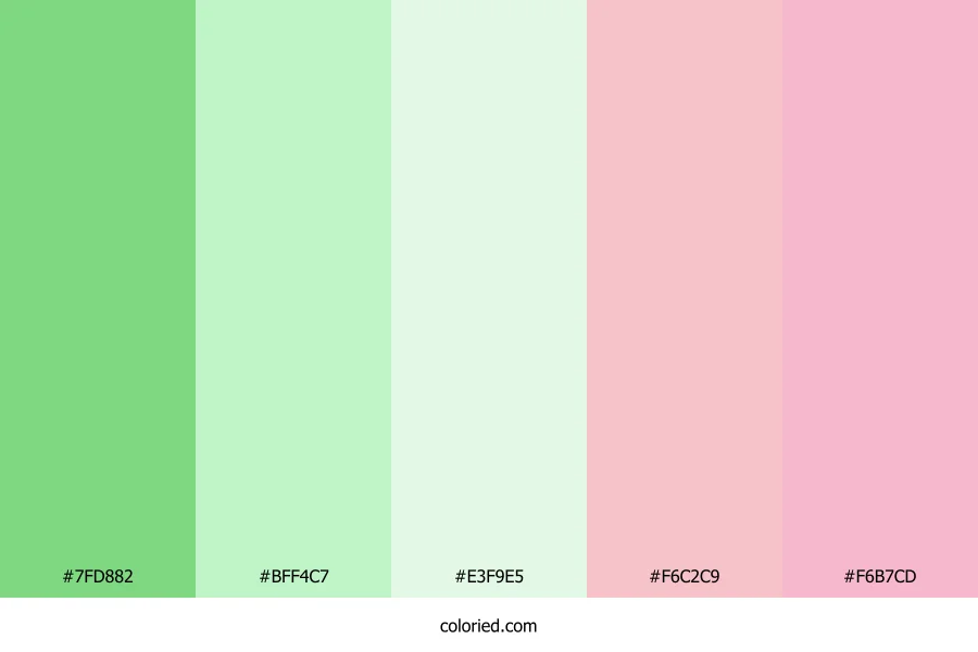 Mint Green and Soft Pink Color Palette