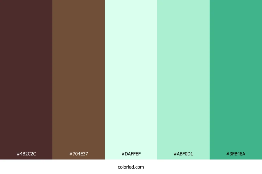 Mocha Mint Forest Color Palette