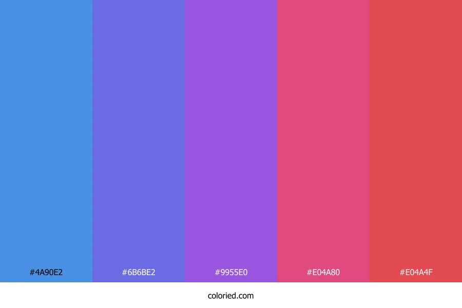 Modern Bluish Red Gradient Color Palette