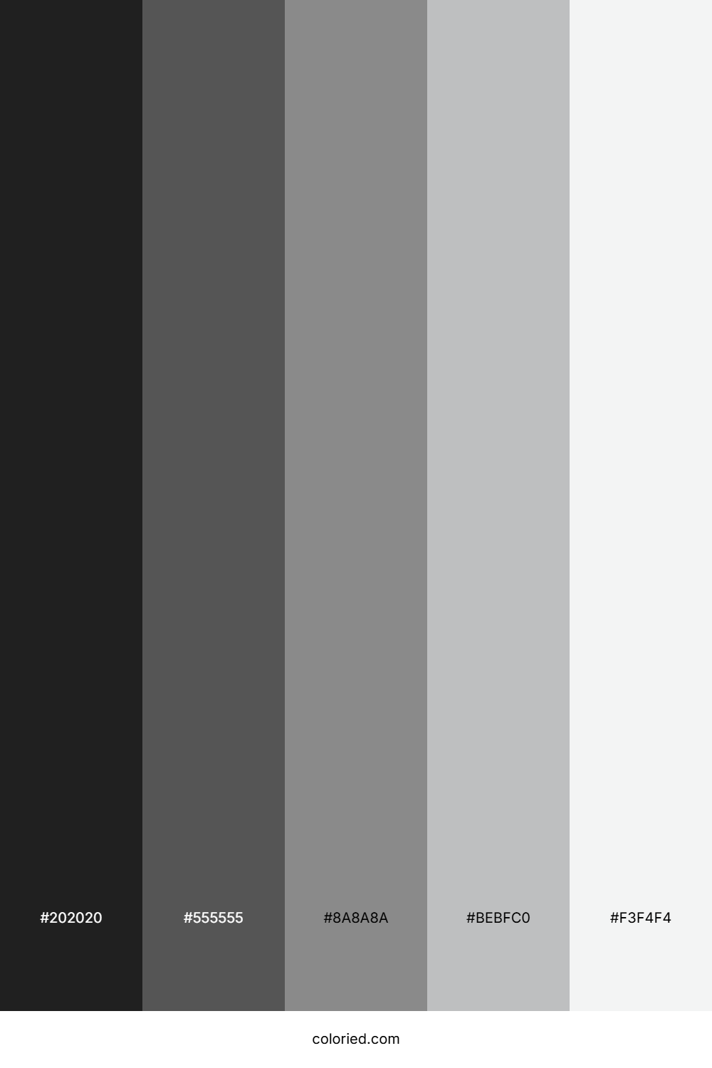 Monochrome Gray Scale Color Palette