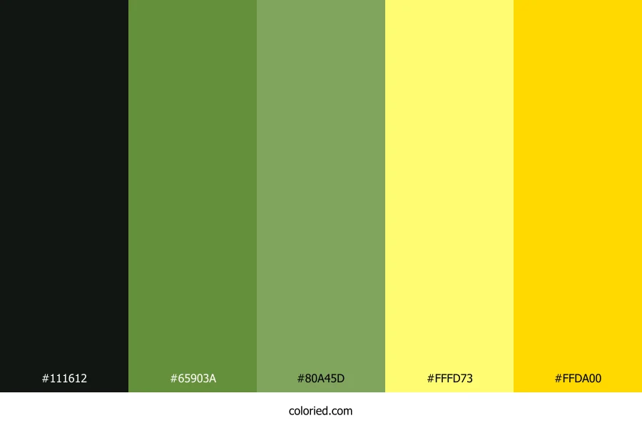 Moss Green and Jet Black Color Palette