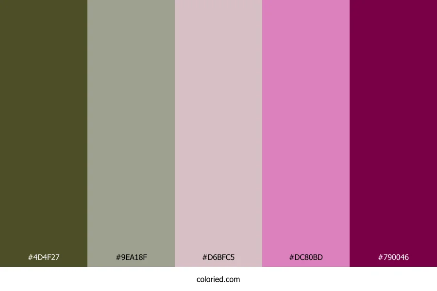 Moss Lilac Rose Color Palette