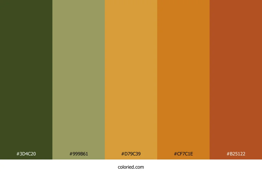 Moss Olive Amber Color Palette