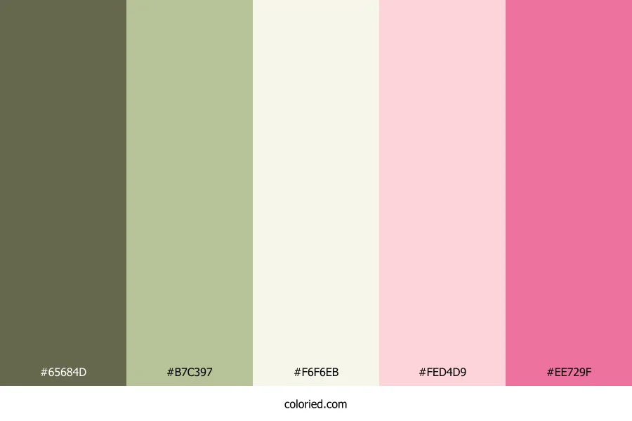 Mossy Blush Cream Color Palette