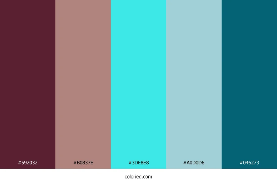 Mulberry Teal Mist Color Palette
