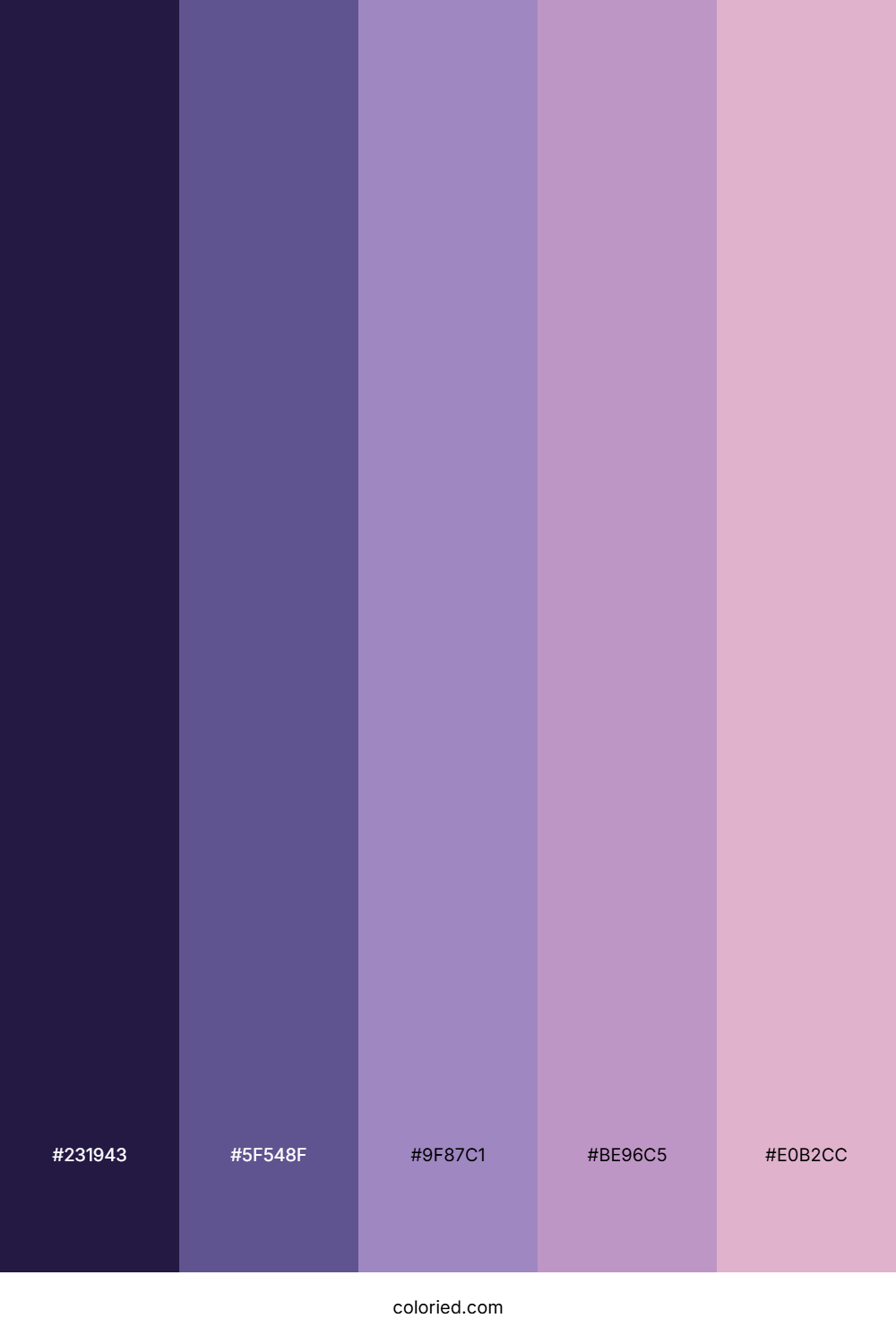 Mystic Purple Comet Color Palette