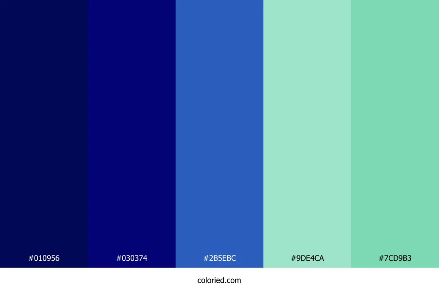 Navy and Mint Color Palette