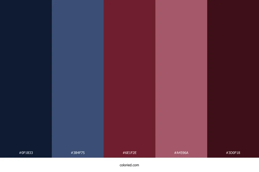 Navy Blue and Burgundy Color Palette