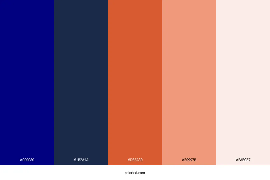 Navy Blue and Coral Color Palette