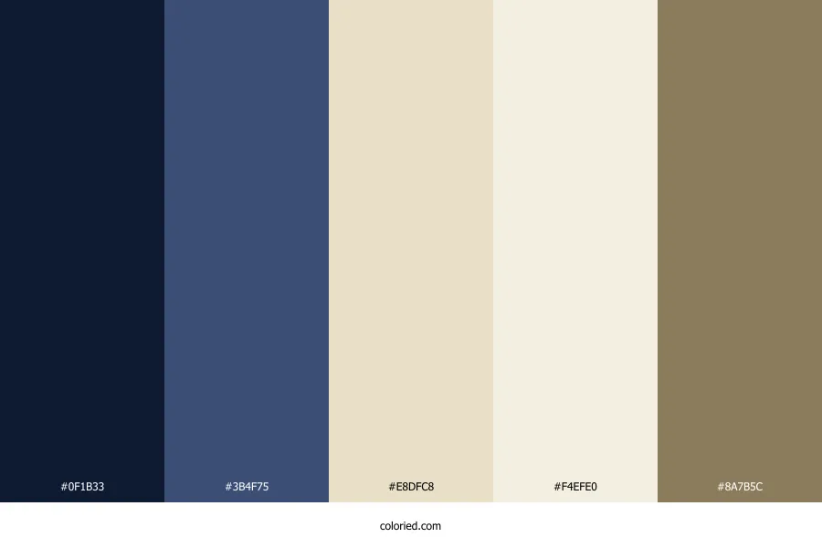 Navy Blue and Cream Color Palette