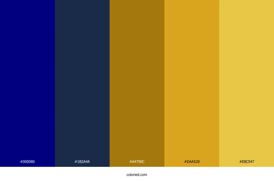 Navy Blue and Mustard Yellow Color Palette