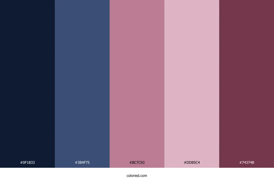 Navy Blue and Pink Color Palette