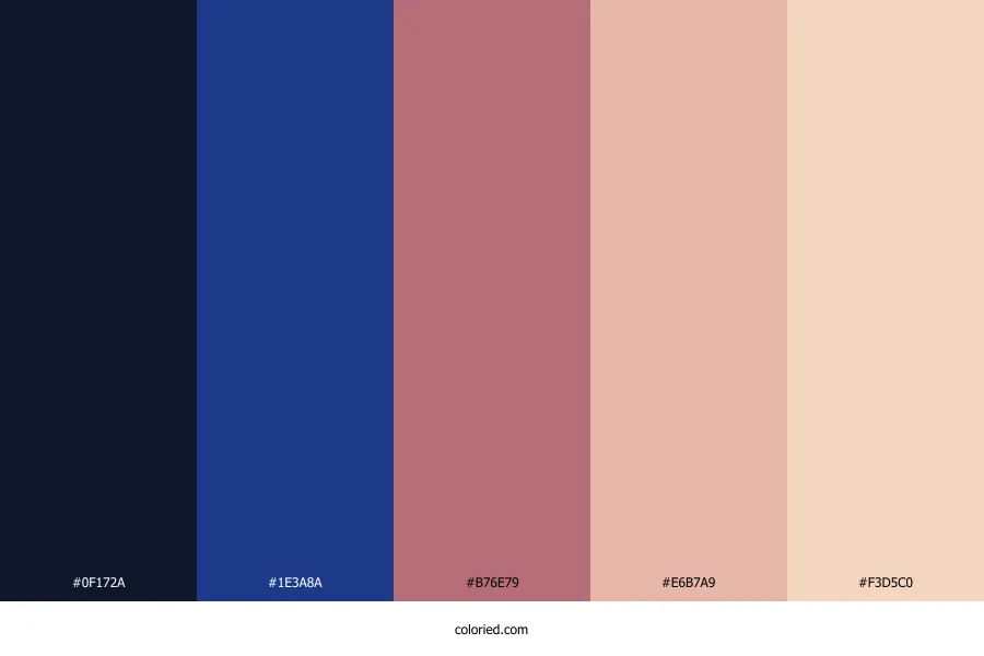 Navy Blue and Rose Gold Color Palette