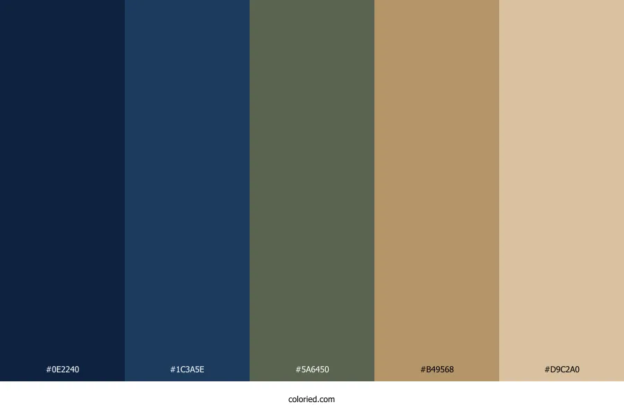 Navy Blue and Tan Color Palette