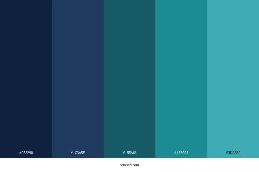 Navy Blue and Teal Color Palette