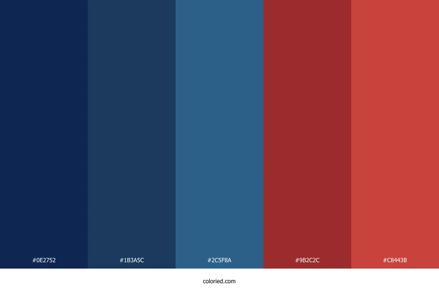 Navy Blue Red Color Palette