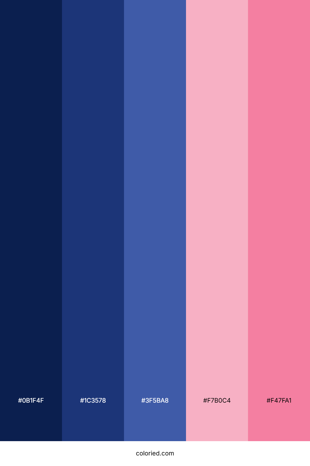 Navy Blue With Pink Color Palette