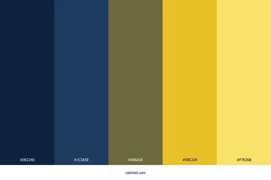 Navy Blue Yellow Color Palette