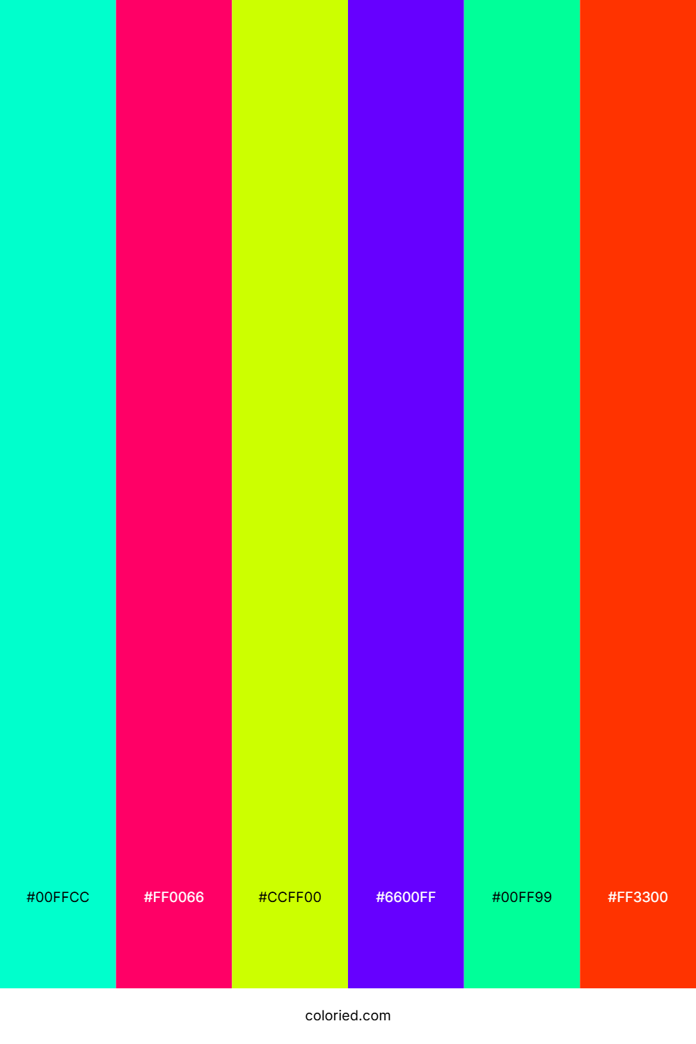 Neon Aqua Flame Palette