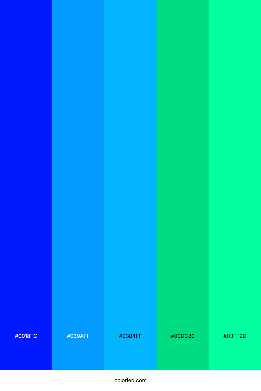 Neon Blue and Green Gradient Color Palette