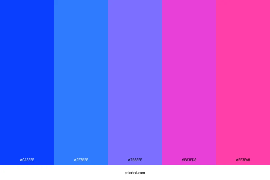 Neon Blue and Pink Color Palette