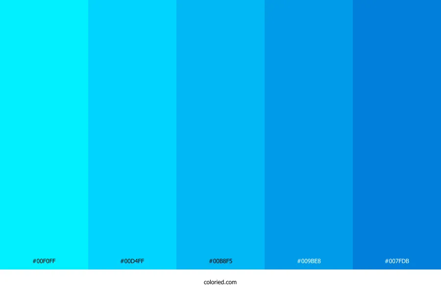Neon Blue Color Palette