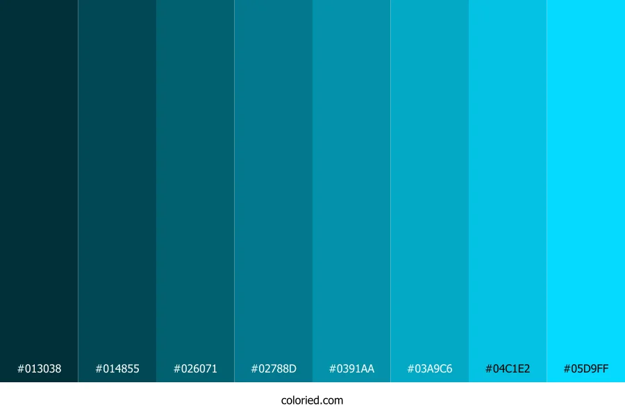 Neon Blue Color Shades