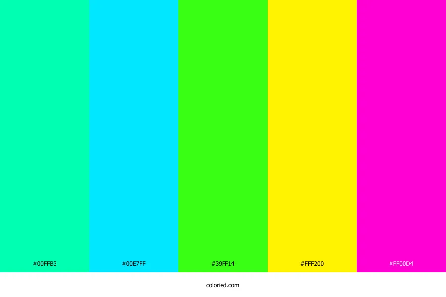 Neon Bright Color Palette